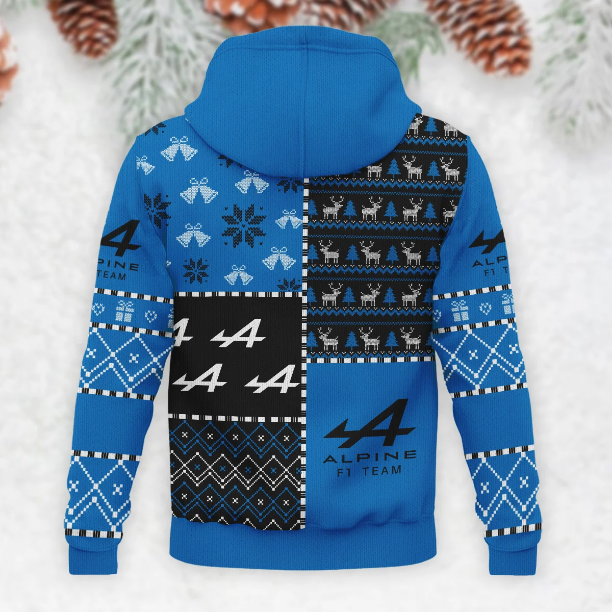 X-Mas Pattern Alpine Formula 1 - Knitted Hoodie BLVAF12209250A2ALP - Image 3