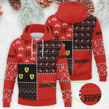 X-Mas Pattern Ferrari Formula 1 - Knitted Hoodie BLVAF12209250A2FRR - Trackside Outfit