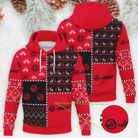 X-Mas Pattern Haas Formula 1 - Knitted Hoodie BLVAF12209250A2HAAS - Motorsport Apparel