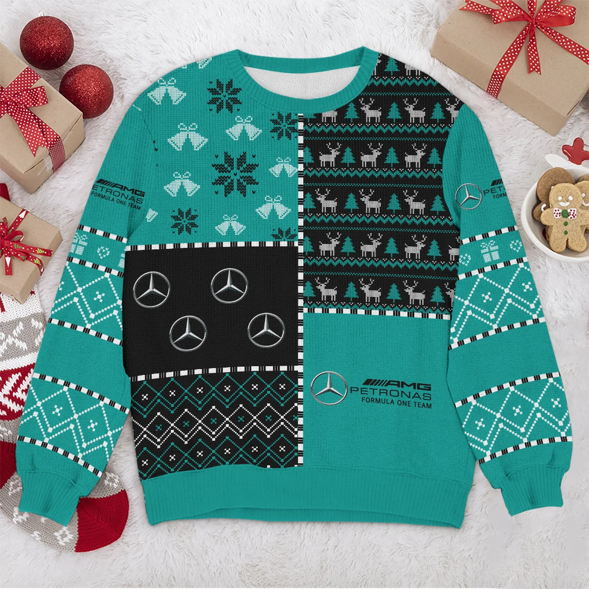 X-Mas Pattern Mercedes Formula 1 - Ugly Sweater BLVAF1220925A2MER - Image 4