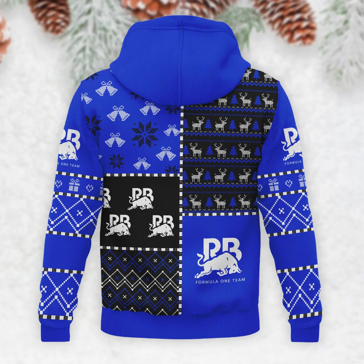X-Mas Pattern Racing Bulls Formula 1 - Knitted Hoodie BLVAF12209250A2RAC - Image 3