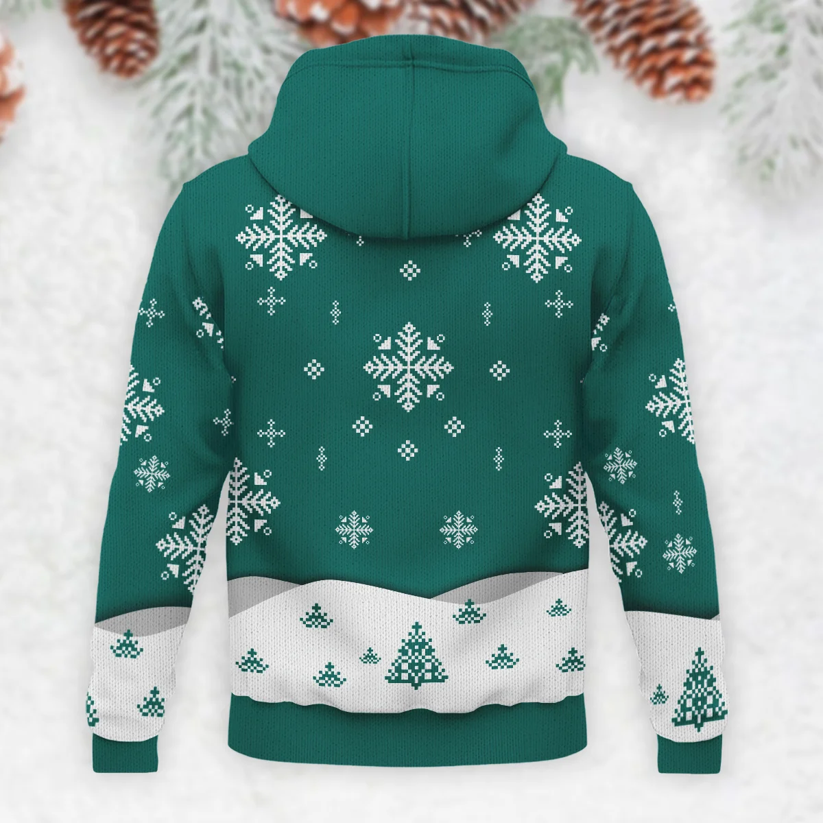 Xmas Pattern Aston Martin Formula 1 - Knitted Hoodie BLVAF12209250A26AM - Image 3