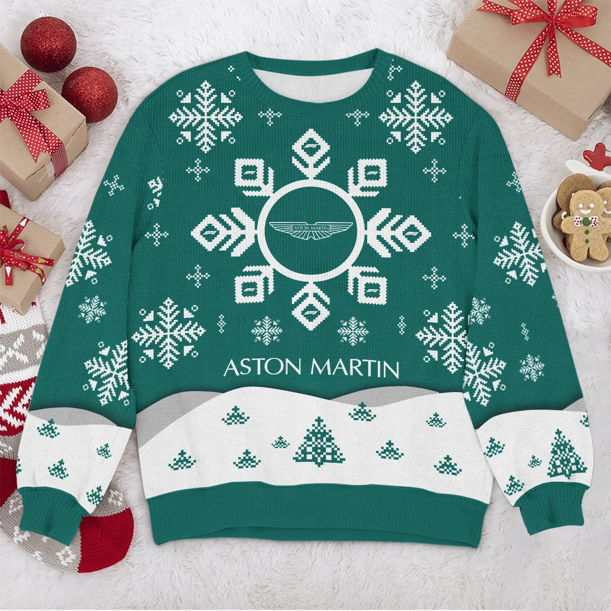 Xmas Pattern Aston Martin Formula 1 - Ugly Sweater BLVAF1220925A26AM - Image 4