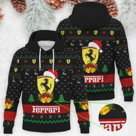 Xmas Pattern Ferrari Formula 1 - Knitted Hoodie BLVAF12209250A29FRR - F1 Fan Gear