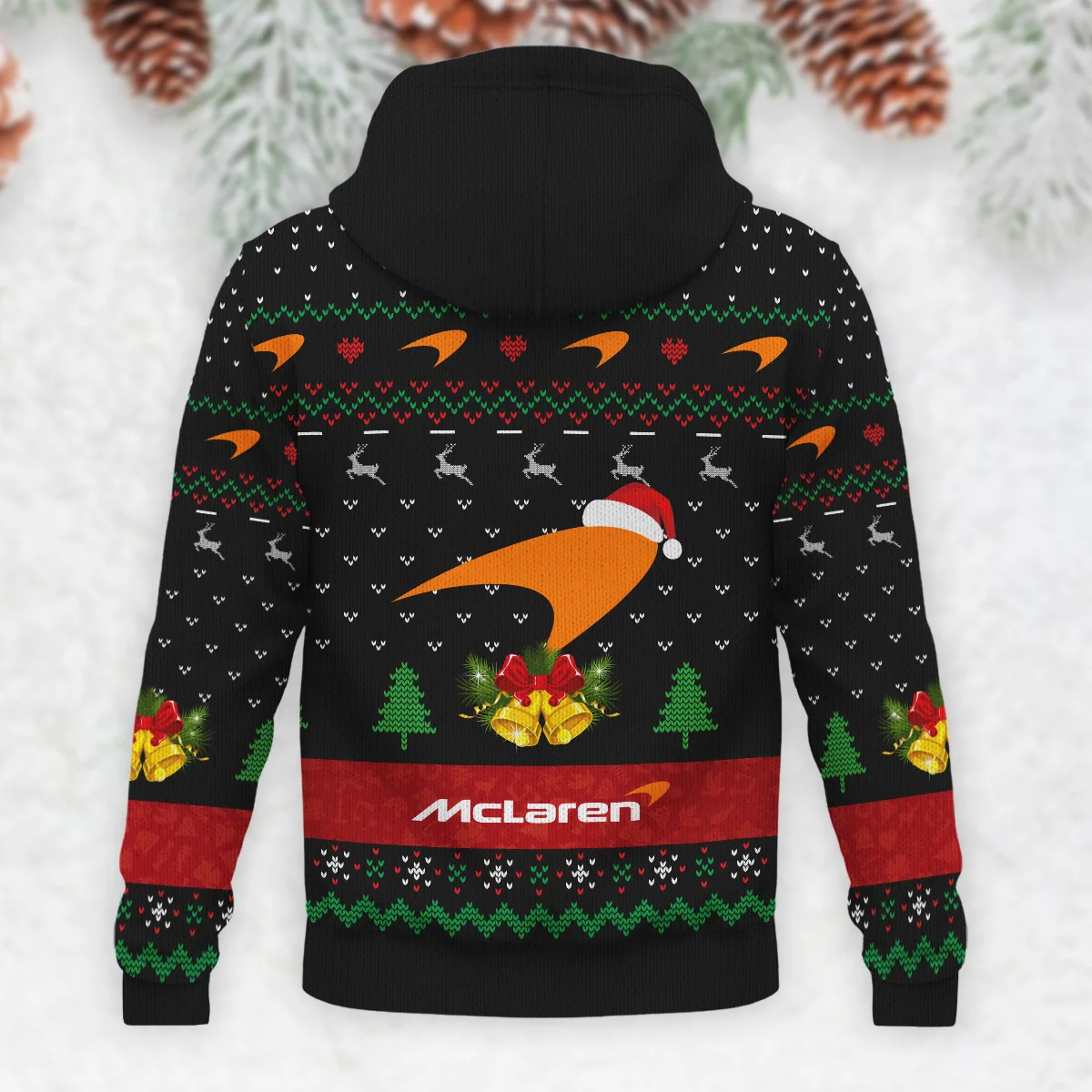 Xmas Pattern McLaren Formula 1 - Knitted Hoodie BLVAF12209250A29MCL - Image 3