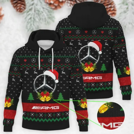 Xmas Pattern Mercedes Formula 1 - Knitted Hoodie BLVAF12209250A29MER - Race Day Design
