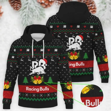 Xmas Pattern Racing Bulls Formula 1 - Knitted Hoodie BLVAF12209250A29RAC - Formula Racing Apparel