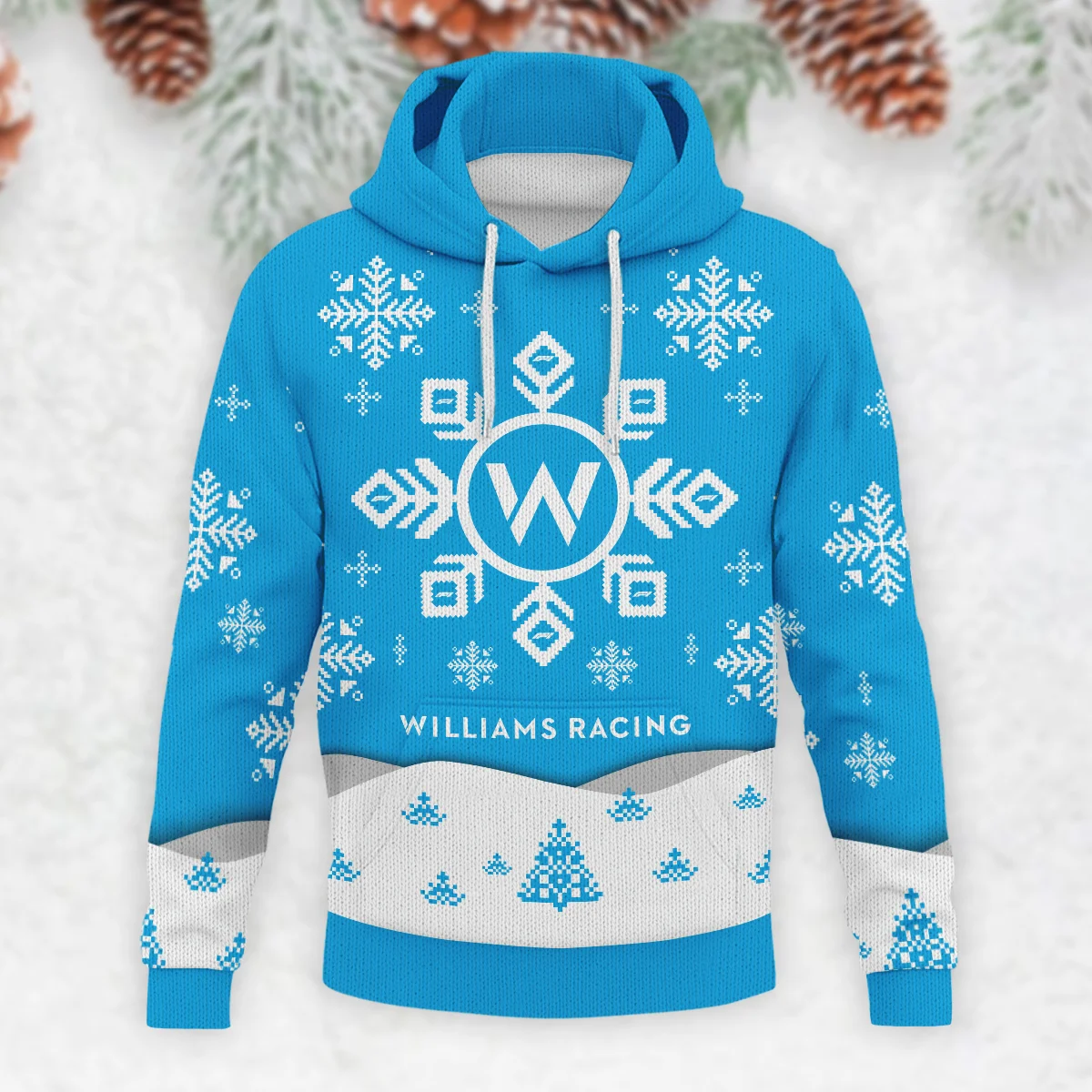 Xmas Pattern Williams Formula 1 - Knitted Hoodie BLVAF12209250A26WIL - Image 2