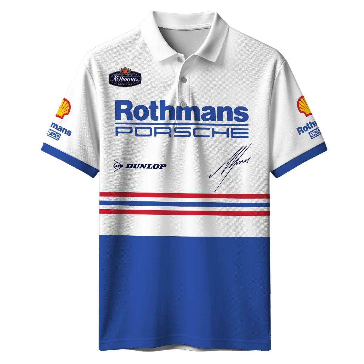 1984 Alan Jones Rothmans Porsche Sandown 1000 Polo Shirt BLAJ5426A1PL - Image 2