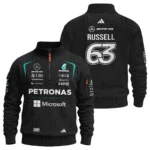 2026 George Russell Mercedes F1 Teamwear Sweatshirt Zipper BLGR30326A1SHZ - Black - Motorsport Apparel