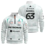 2026 George Russell Mercedes F1 Teamwear Sweatshirt Zipper BLGR30326A2SHZ - White - Racing Lifestyle Clothing