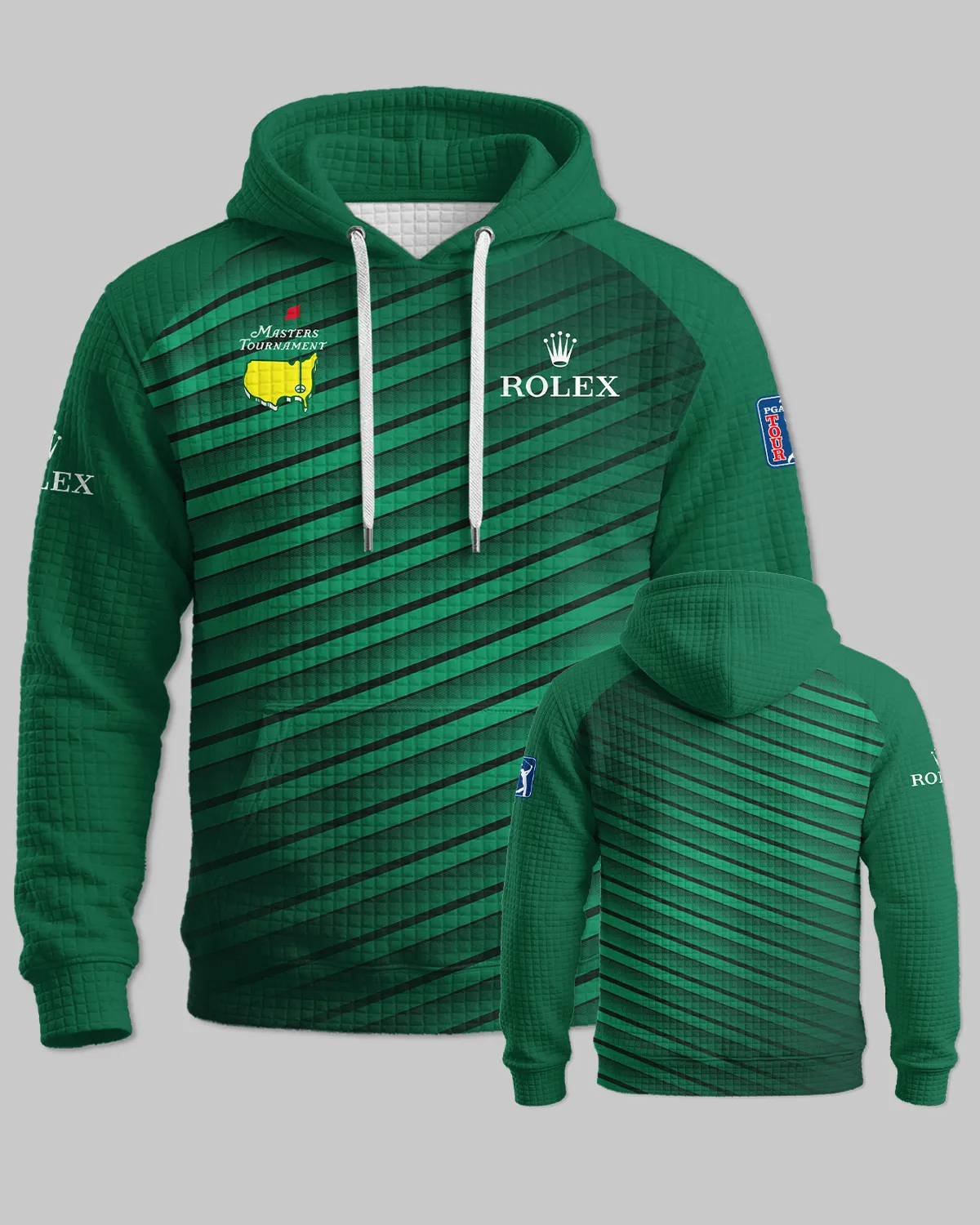 Rolex Masters Tournament Hoodie Quilted Waffle All Over Prints - Gift for Golf Fans QTMT010426A1ROX-HQW