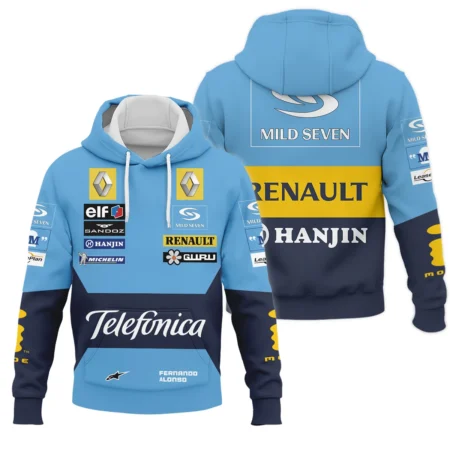 2006 Fernando Alonso Racing Suit Renault F1 Hoodie Unisex Motorsport Apparel BLVAFA030925A4HD