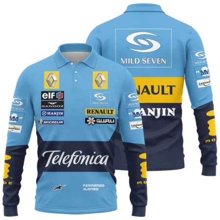 2006 Fernando Alonso Racing Suit Renault F1 Long Polo Shirt Unisex Motorsport Apparel BLVAFA030925A4LPL