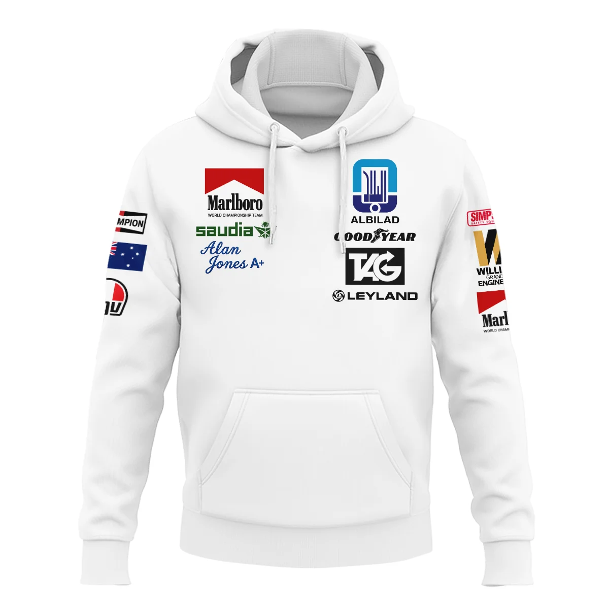 1980 WDC Alan Jones Williams F1 Hoodie BLAJ5426A2HD - Image 2