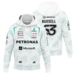 2026 George Russell Mercedes F1 Teamwear Hoodie BLGR30326A2HD - White - Motorsport Lifestyle Wear