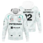 2026 Kimi Antonelli Mercedes F1 Teamwear Hoodie BLKA29326A2HD - White - Racing Lifestyle Clothing