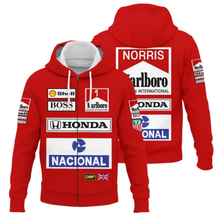 From 1988 to 2026 Lando Norris McLaren F1 Golden Era Zipper Hoodie BLNR3426A1ZHD - Pit Lane Clothing