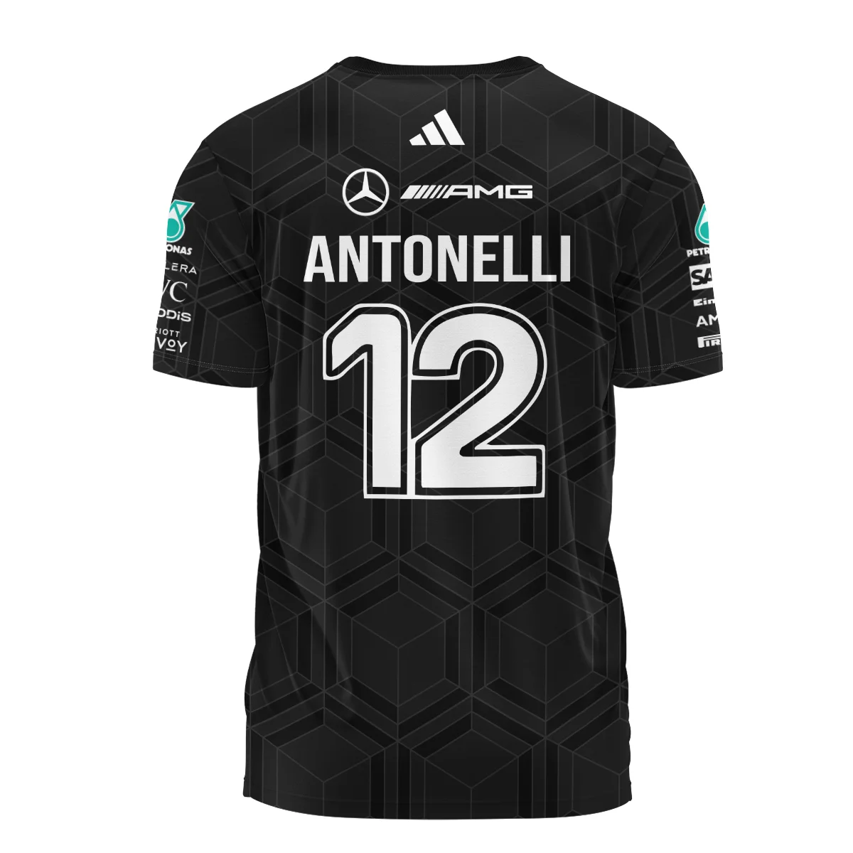 2026 Kimi Antonelli Mercedes F1 Teamwear T-Shirt BLKA29326A1TS - Black - Image 3