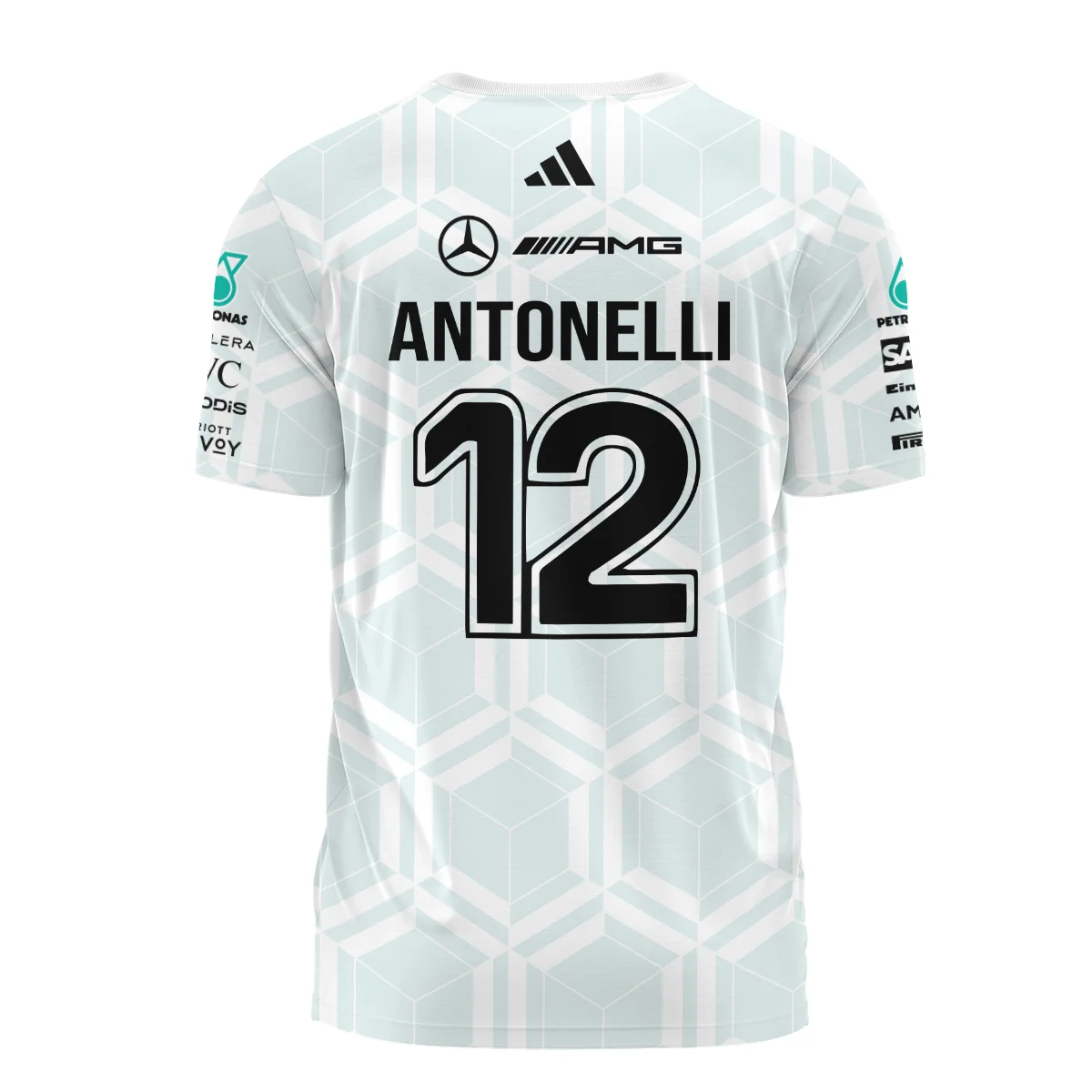 2026 Kimi Antonelli Mercedes F1 Teamwear T-Shirt BLKA29326A2TS - White - Pit Lane Clothing - Image 3