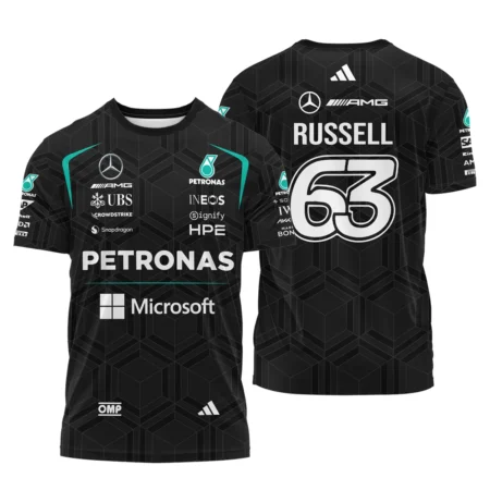2026 George Russell Mercedes F1 Teamwear T-Shirt BLGR30326A1TS - Black