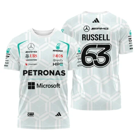 2026 George Russell Mercedes F1 Teamwear T-Shirt BLGR30326A2TS - White