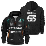 2026 George Russell Mercedes F1 Teamwear Hoodie Half Zip BLGR30326A1HDF - Black - Race Day Design