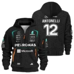 2026 Kimi Antonelli Mercedes F1 Teamwear Hoodie Half Zip BLKA29326A1HDF - Black - F1 Fan Gear