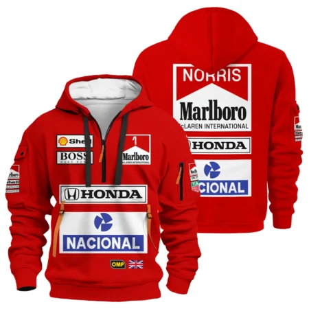 From 1988 to 2026 Lando Norris McLaren F1 Golden Era Hoodie Half Zip BLNR3426A1HDF