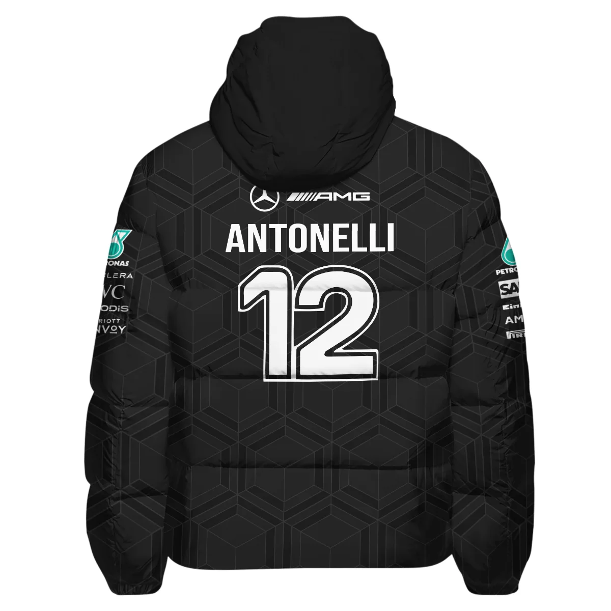 2026 Kimi Antonelli Mercedes F1 Teamwear Down & Puffer Jackets BLKA29326A1HCJ - Black - Image 3