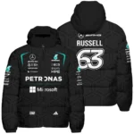 2026 George Russell Mercedes F1 Teamwear Down & Puffer Jackets BLGR30326A1HCJ - Black - Motorsport Apparel