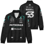 2026 George Russell Mercedes F1 Teamwear Quarter Zip Sweatshirt BLGR30326A1QZS - Black - Motorsport Lifestyle Wear