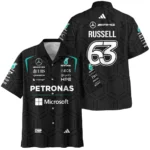 2026 George Russell Mercedes F1 Teamwear Hawaiian Shirt BLGR30326A1HW - Black - Race Day Outfit