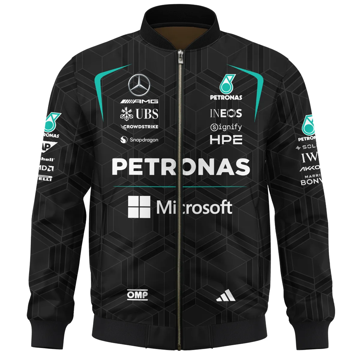 2026 George Russell Mercedes F1 Teamwear Bomber BLGR30326A1BB - Black - Image 2