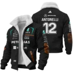 2026 Kimi Antonelli Mercedes F1 Teamwear Fleece Jacket BLKA29326A1FJ - Black - Formula Racing Apparel