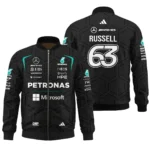 2026 George Russell Mercedes F1 Teamwear Bomber BLGR30326A1BB - Black