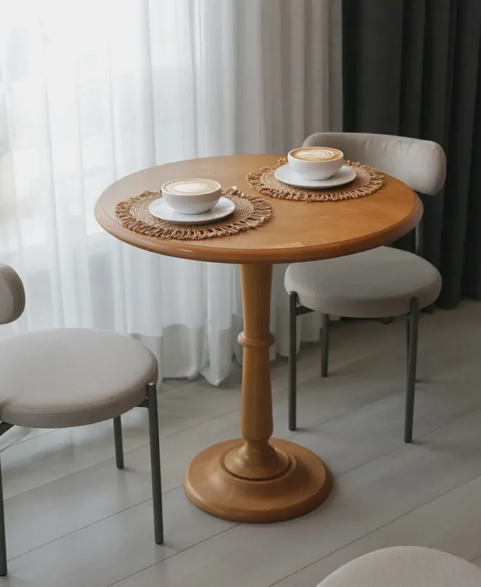 Round Bistro Dining Table Compact Kitchen Breakfast Table