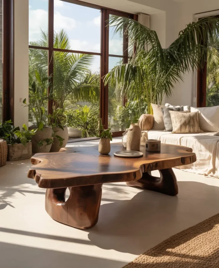 Live Edge Coffee Table Handmade Solid Wood Center Table