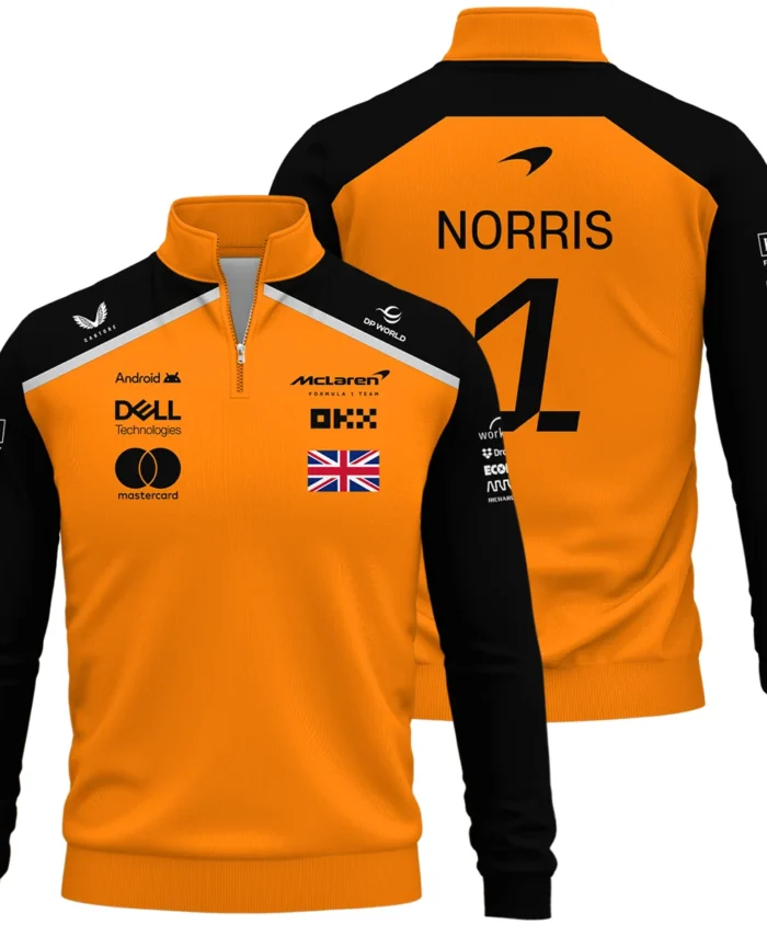 #1 2026 Lando Norris McLaren F1 Team For Fans Quarter-Zip Sweatshirt BLNR3126A1QZS