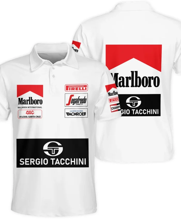 1984 Ayrton Senna Sergio Tacchini Toleman F1 Promotional Team Polo Shirt BL3725A7PL