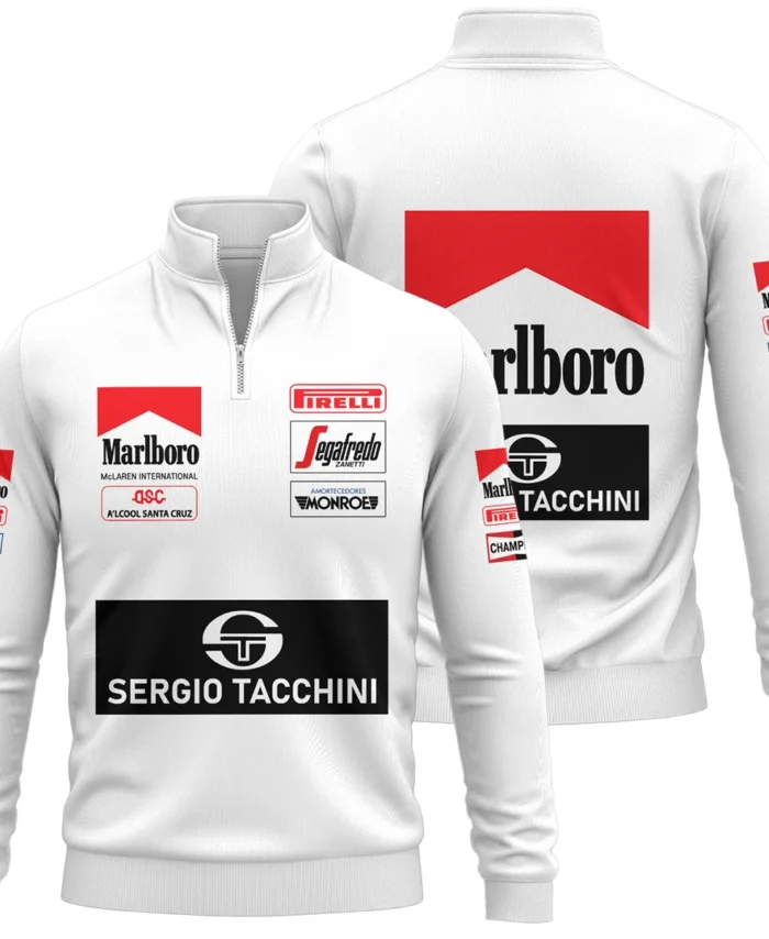 1984 Ayrton Senna Sergio Tacchini Toleman F1 Promotional Team Quarter-Zip Sweatshirt BL3725A7QZS