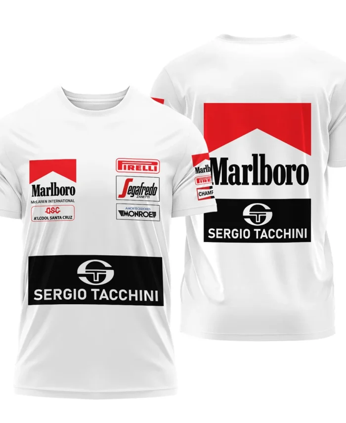 1984 Ayrton Senna Sergio Tacchini Toleman F1 Promotional Team T-Shirt BL3725A7TS