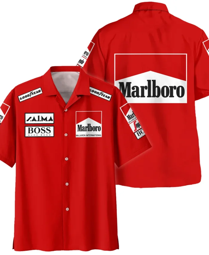 1985 Alain Prost Racing Suit McLaren F1 Team Hawaiian Shirt BLVAAP070725A04HW