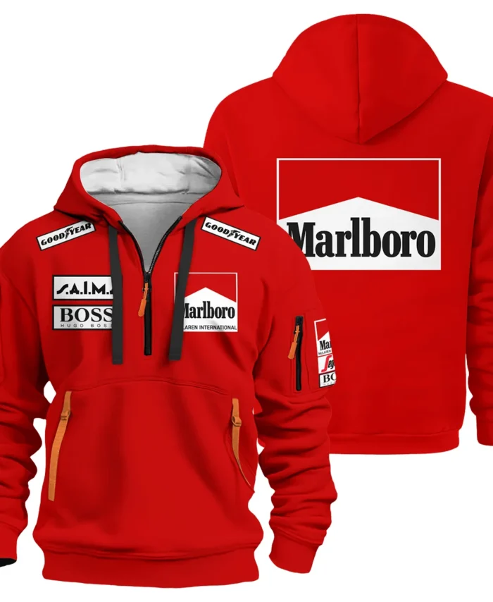 1985 Alain Prost Racing Suit McLaren F1 Team Hoodie Half Zipper BLVAAP070725A04HDF