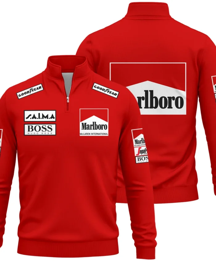 1985 Alain Prost Racing Suit McLaren F1 Team Quarter-Zip Sweatshirt BLVAAP070725A04QZS