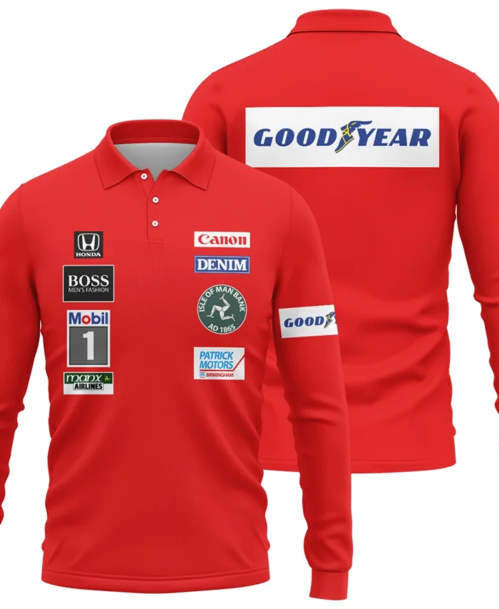 1985 Nigel Mansell Racing Suit Williams F1 Long Polo Shirt BLNM29725A3LPL