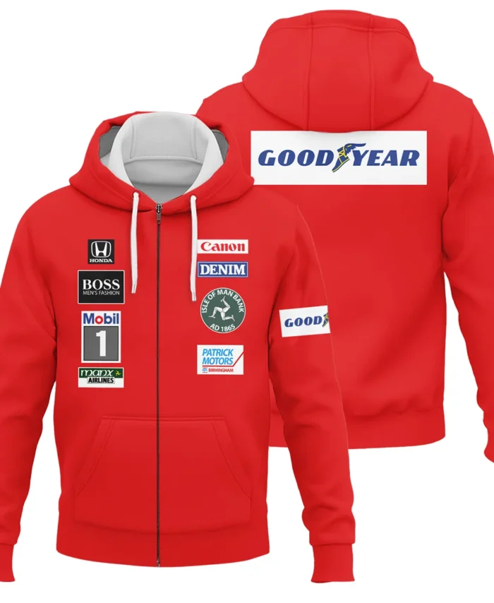 1985 Nigel Mansell Racing Suit Williams F1 Zipper Hoodie BLNM29725A3ZHD