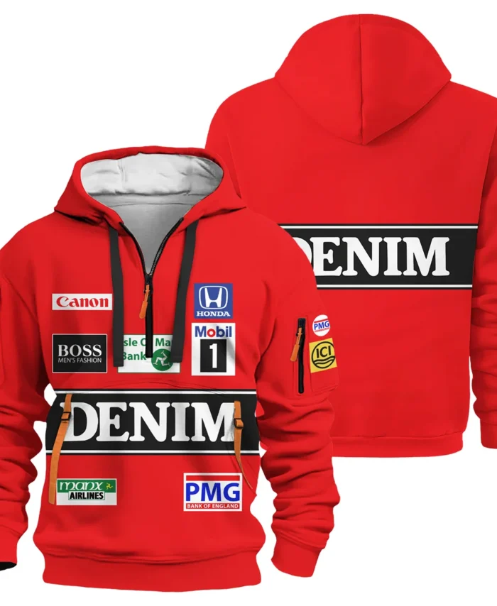 1986 Nigel Mansell Racing Suit Williams F1 Hoodie Half Zipper BLNM29725A4HDF