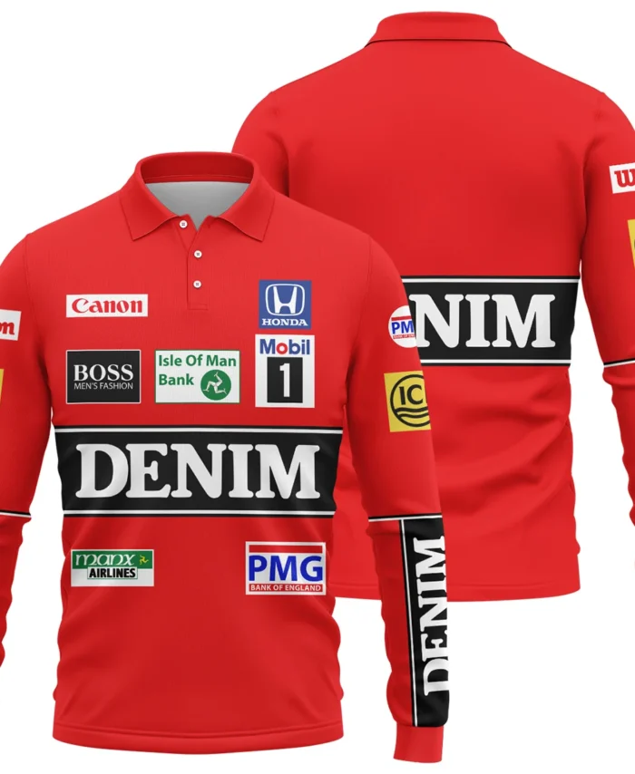 1986 Nigel Mansell Racing Suit Williams F1 Long Polo Shirt BLNM29725A4LPL