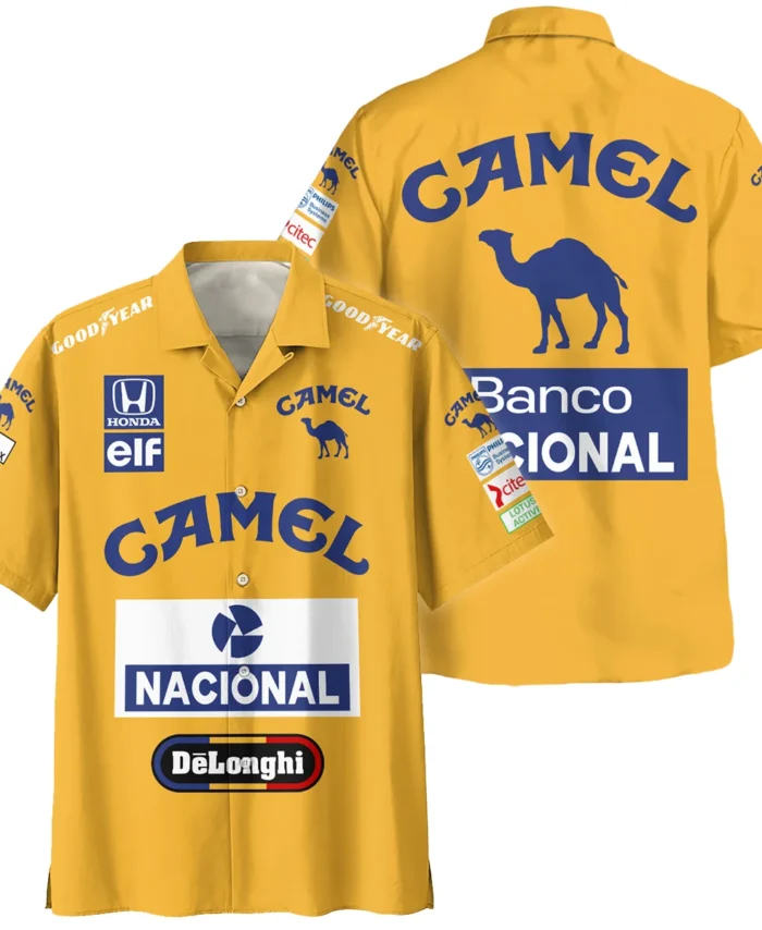 1987 Ayrton Senna Camel Honda Formula 1 Racing Team Hawaiian Shirt BL3725A5HW